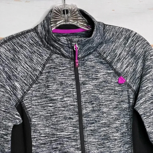 Tangerine Fleece Active Jacket Size Small Heather Gray/Black Full Zip Long Sleev - Picture 5 of 10